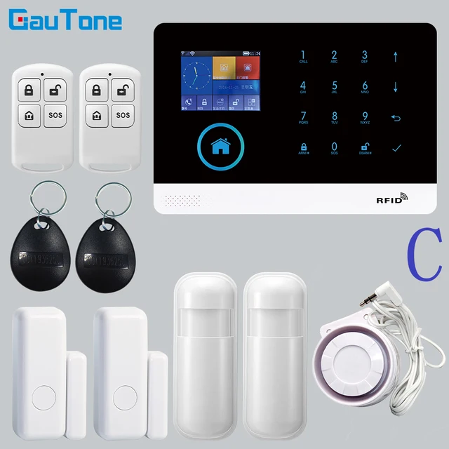 GT APP Remote Control Alarm Panel Switchable 9 Languages Wireless Home Security WIFI GSM GPRS Alarm System  RFID Card Arm Disarm PG-103-2G-C