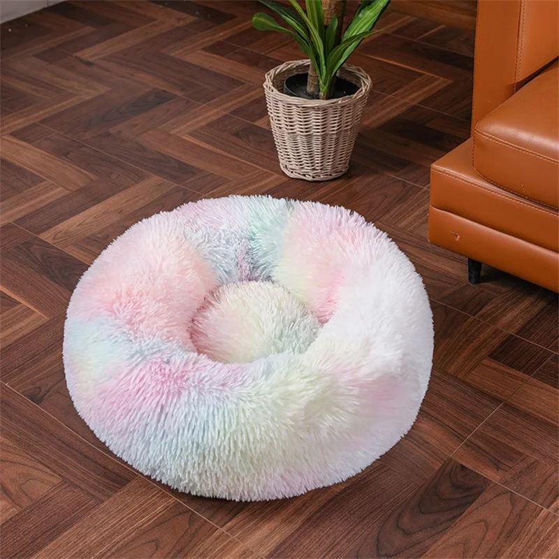 Super Soft Pet Bed Dog Cat Round Plush Cushion Comfortable House Pet Mat Kennel Pet image_1