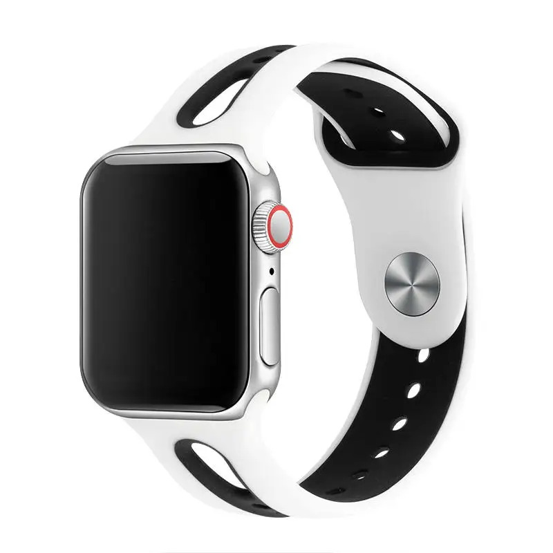 Силиконовый ремешок для наручных часов Apple Watch, ремешок 42 мм, 38 мм, Версия 44 мм 40 мм ремень резиновый наручных часов Iwatch, ленты для наручных часов Apple Watch браслет Series4/3/2/1 81003