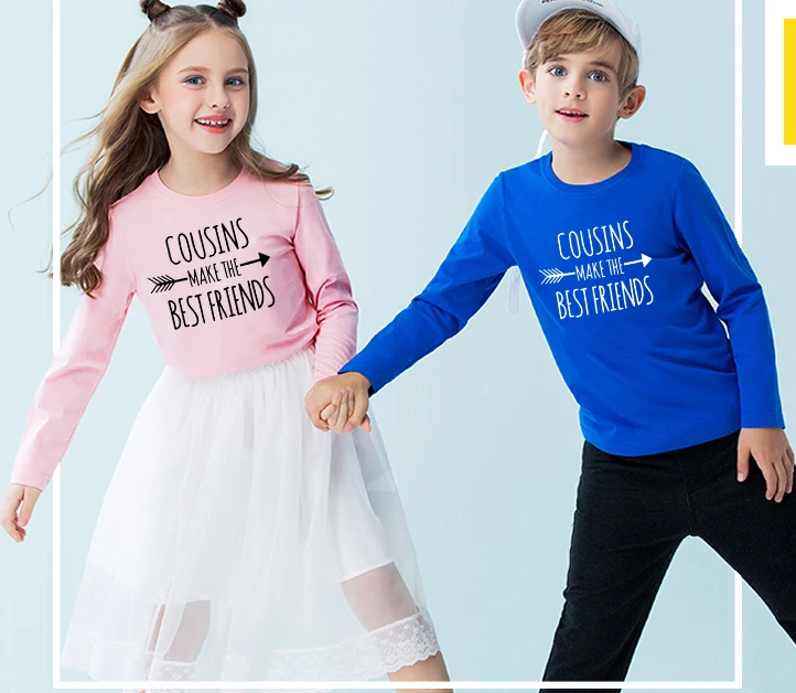 Cousins Make The Best Friends/Детские футболки с длинными рукавами для мальчиков и девочек
