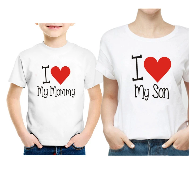 Funny Family Look Mom and I Shirt I Love My Mom / Son T shirts Mother Son  Matching T shirts Outfits Cotton Baby Romper Clothing|Trang Phục Gia Đình  Đồng Bộ| - AliExpress