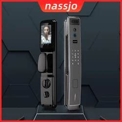 Nassjo – serrure biométrique intelligente à empreintes digitales, reconnaissance faciale, mot de passe, carte IC, déverrouillage par clé pour interphone vidéo domestique 