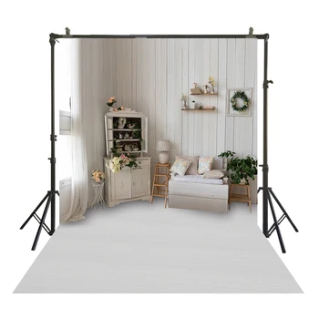 

HuaYi photography white curtain white sofa background backdrops spring flowers photographt studio photo backdrops W-3810