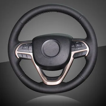 

Hand Stitched Auto Steering Wheel Cover for Jeep Grand Cherokee 2014-2016 Car On The Steering Wheel Cover Interior Accessories