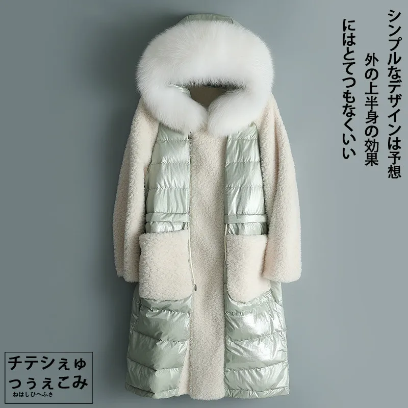 Tcyeek, модный бренд, пуховик на утином пуху, женский зимний пуховик с натуральным лисьим мехом и капюшоном, женская одежда,, корейский теплый пуховик, 2199