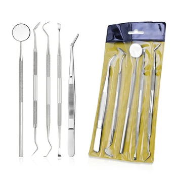 

Dental Mirror Stainless Steel Dental Dentist Prepared Tool Set Probe Tooth Care Kit Instrument Tweezer Hoe Sickle Scaler