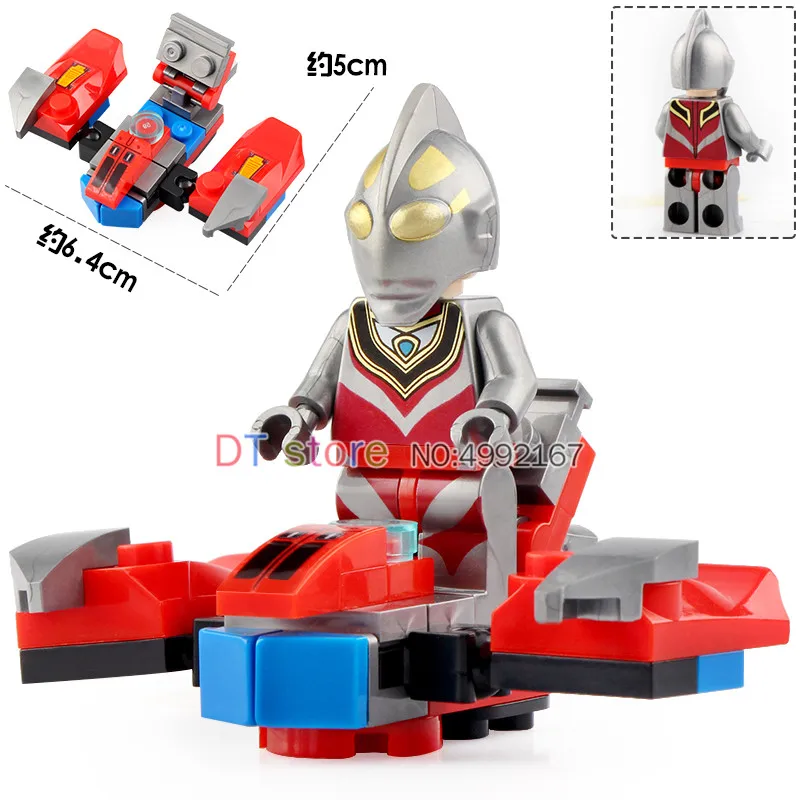 6 в 1 Ultraman дига Альтман балтан звезда взрыв пламя ткань фигурки строительные блоки Коллекция игрушек для детей PG8247
