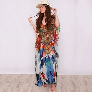 

Bathing Trips For Beach Woman Kaftan Dresses On The Sexy Wear Cover Up New Cotton Robe Sun Suit Swimsuit Dress Animal Sierra