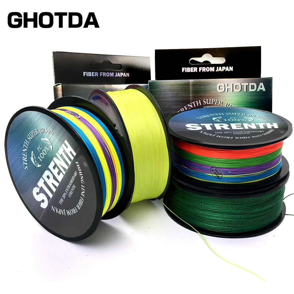 Рыболовная плетеная леска GHOTDA из 4/8/9 нитей 100 м 150 300 500 PE для соленой воды ловли