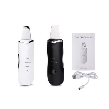 

Rechargeable Ultrasonic Skin Scrubber Massage Pore Deep Cleaner Blackhead Remover Facial Lifting Tools Peeling Shovel Machine