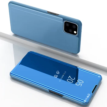 

Anti Scratch Kickstand Shell Ultra Thin Mirror Surface Protective Cover Solid Flip Easy Install Electroplated For IPhone 11