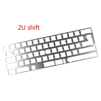 

Silver 60% Aluminum Mechanical Keyboard Plate Support GK64 DZ60 GH60 CNC Support Split Spacebar 2U/2.25U Spacebar