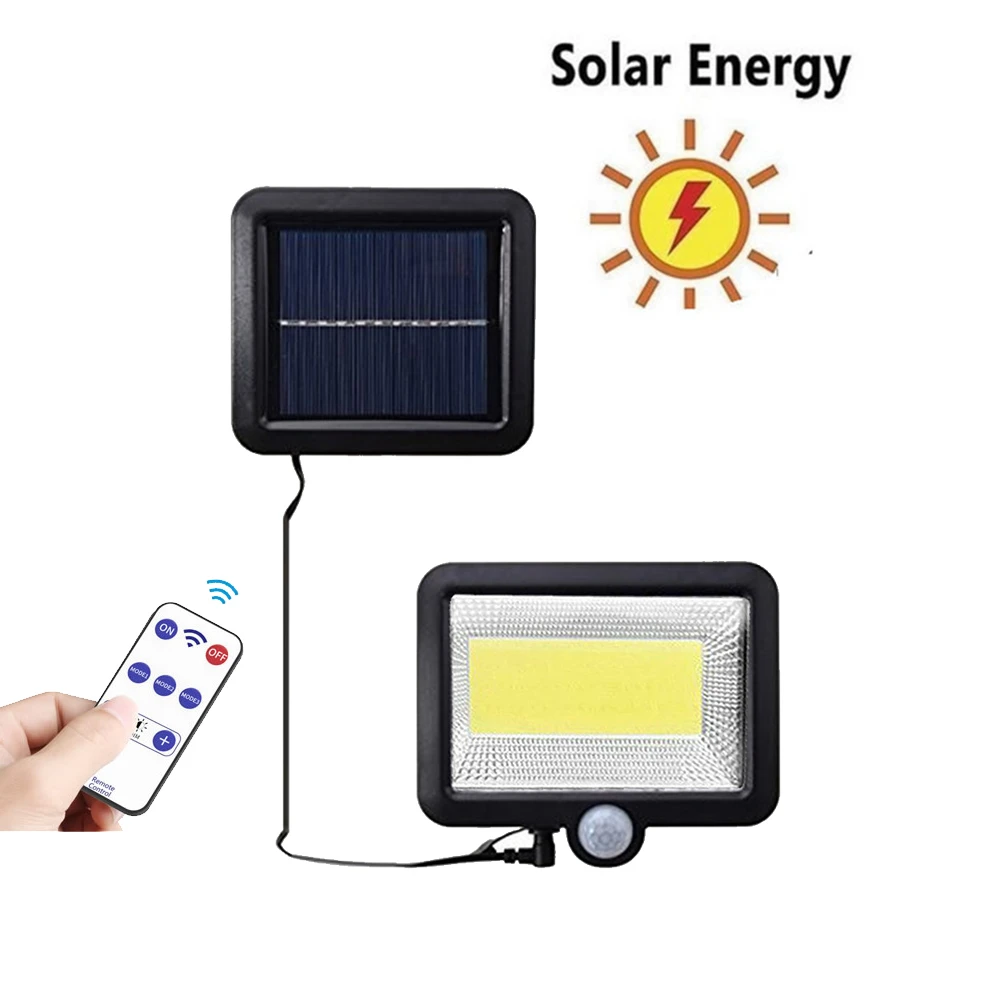 

100 LED solar Power PIR Motion Sensor Light Wall Light In/Outdoor Garden Security Lamp seperable 5M cable 3 modes optional remot