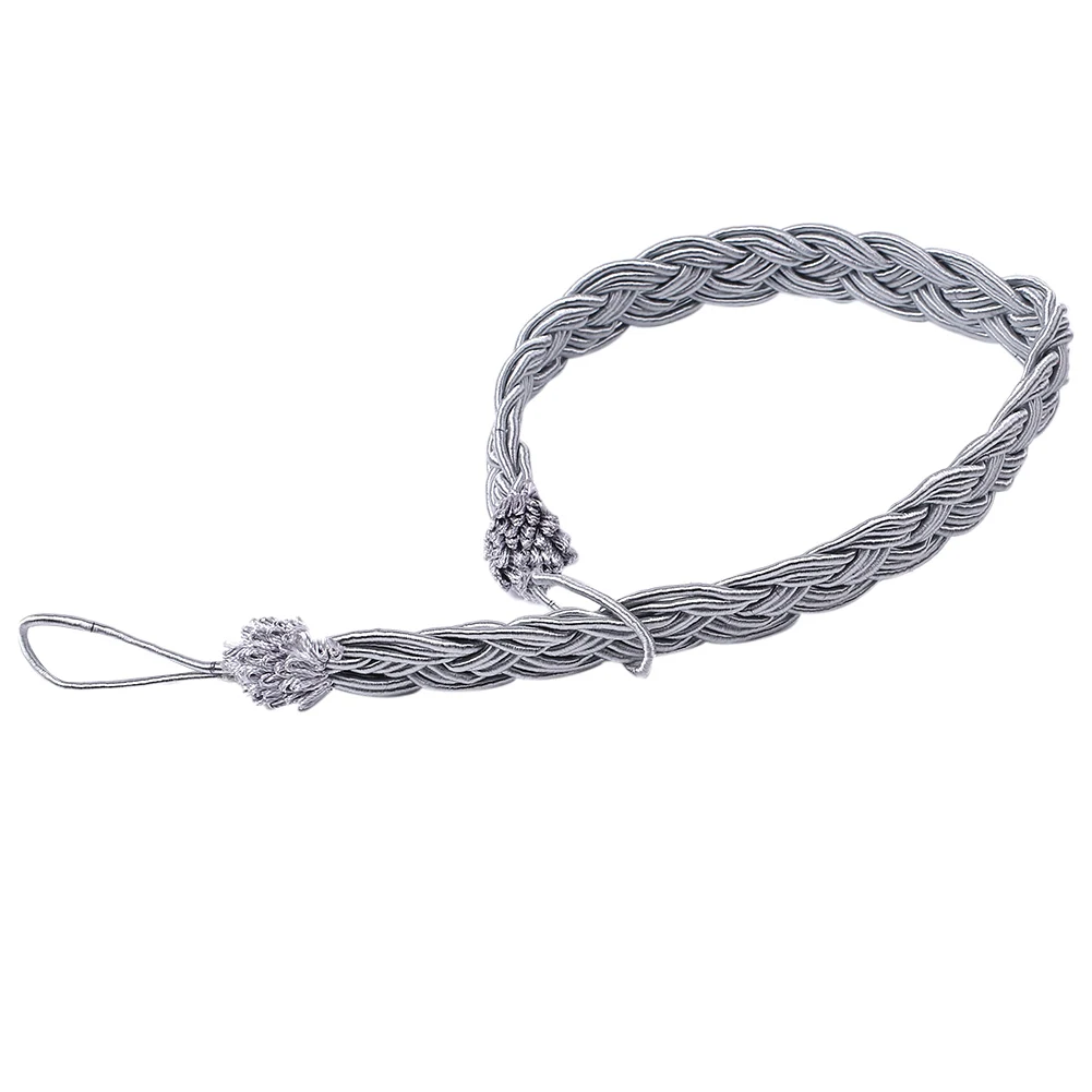 16 Silver gray Домашний декор плетеная бахрома для занавесок с плетеной оплеткой, атласные зажимы для окна, прозрачные подвязки для дома и отдыха - Цвет: 16 Silver gray