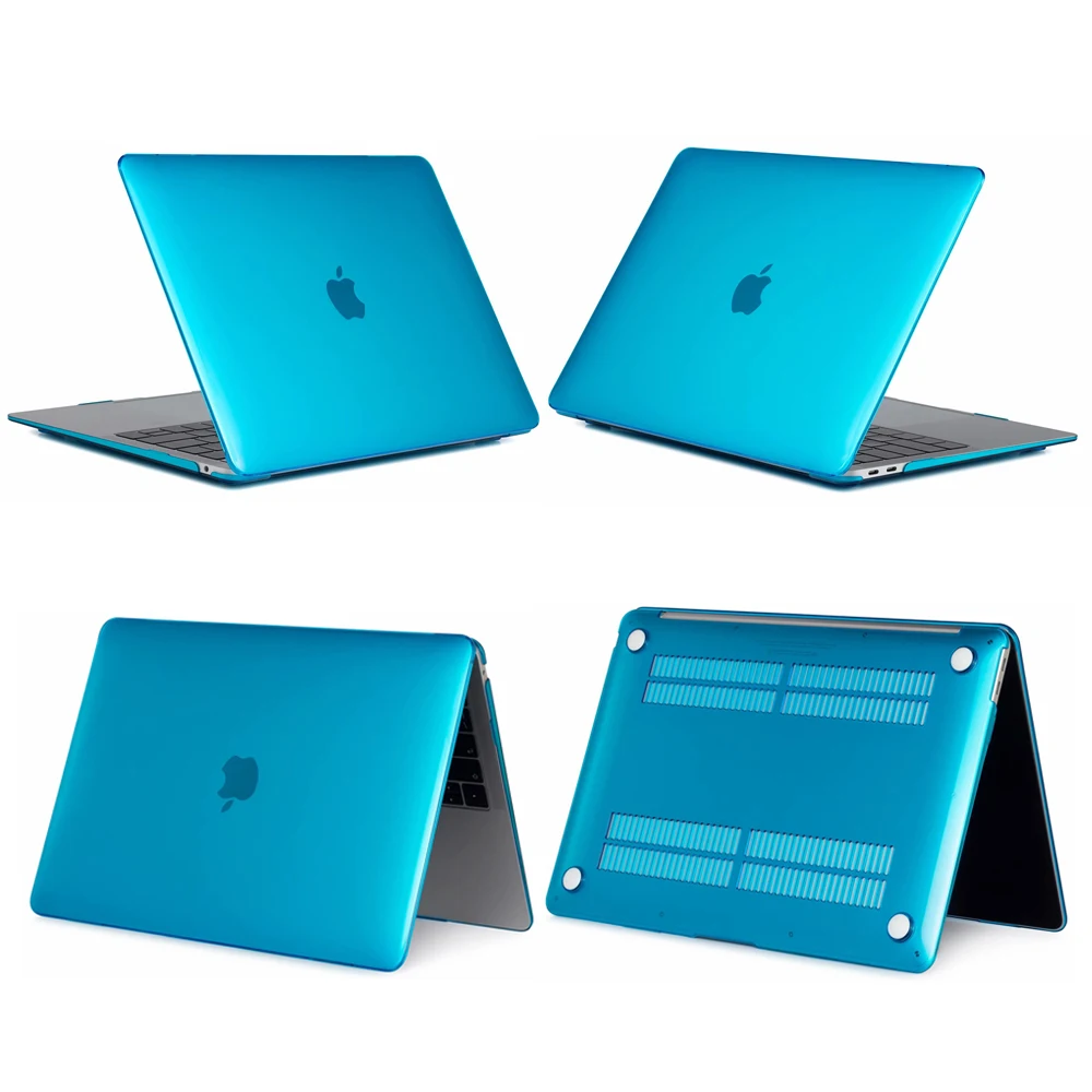Чехол для ноутбука Apple MacBook Air Pro retina 11 12 13 15 Mac Book 13,3 15,4 дюймов Чехол с сенсорной панелью+ чехол для клавиатуры - Цвет: Crystal Sky blue