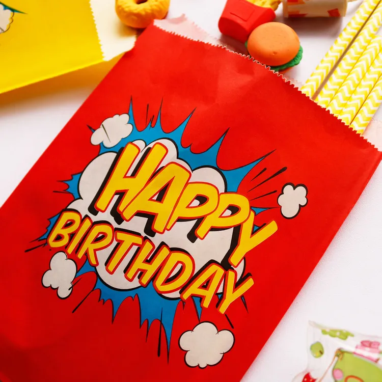 25pcs с днем рождения крафт Бумага сумки пользу Сумки Детская подарочная упаковка запеченные Товары сумка подарок канцелярский конверт