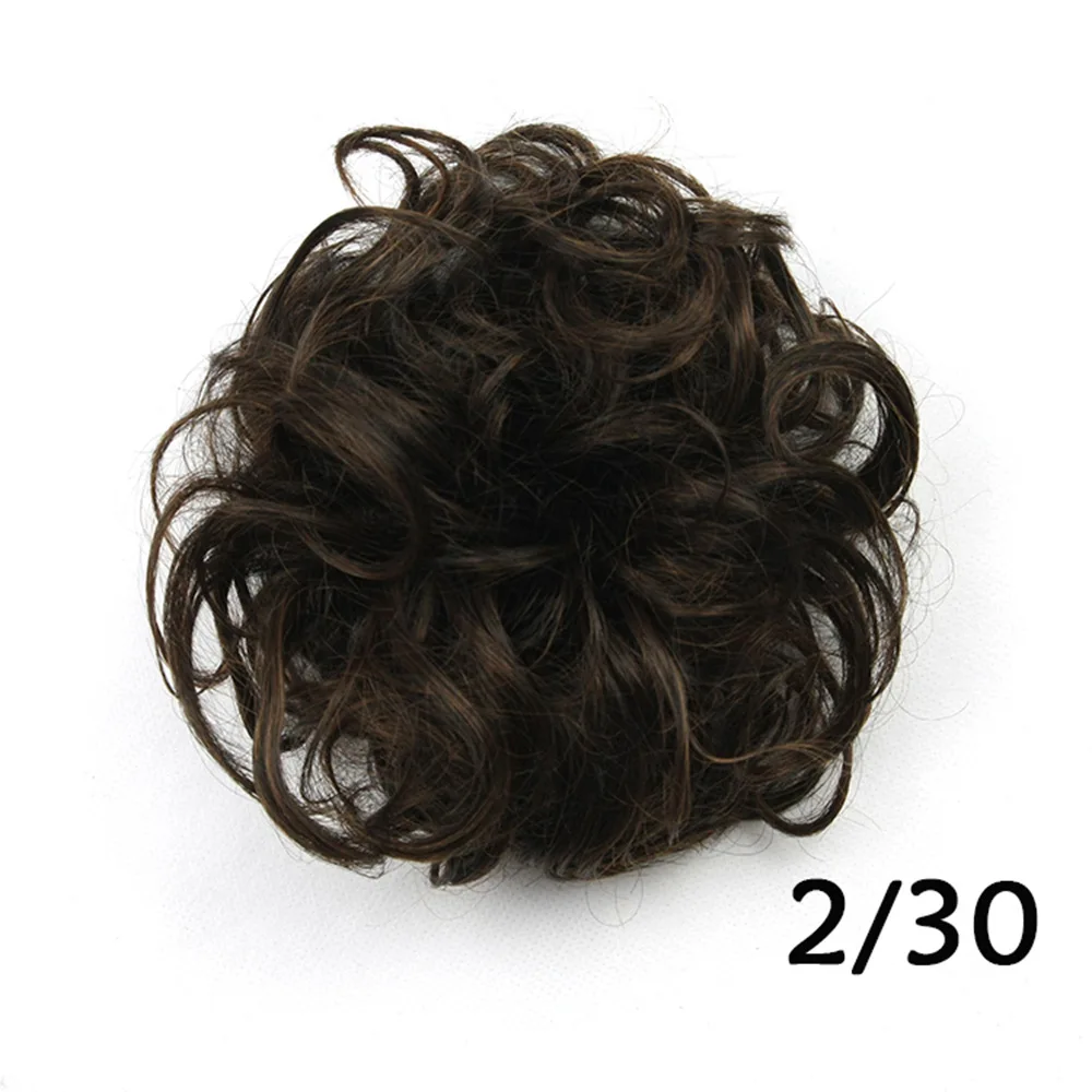 Vigorous Synthetic Hair Chignon Donut Curly Hair Bun Pad Chignon Elastic Hair Rope Rubber Band Hair Extensions for Women and Kid