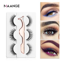 MAANGE, 3 пары, искусственные 3D норковые ресницы, натуральные длинные накладные ресницы, драматический объем, норковые ресницы для макияжа, Удлиненные ресницы «maquiagem»