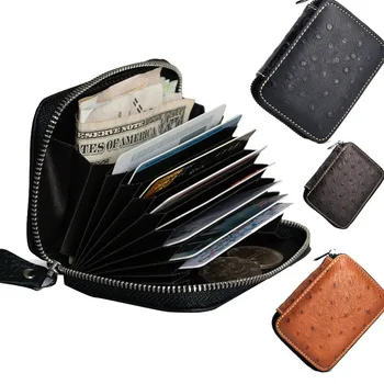 

Saudi Women Loved Genuine Leather Card Holder Books 8 Cards Slotc Zipper Card Purse Real Leather