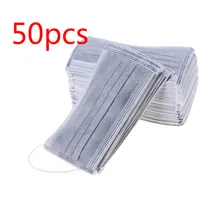 50 шт. угольный водонепроницаемый слой активированный уголь анти туман пыли одноразовые маски