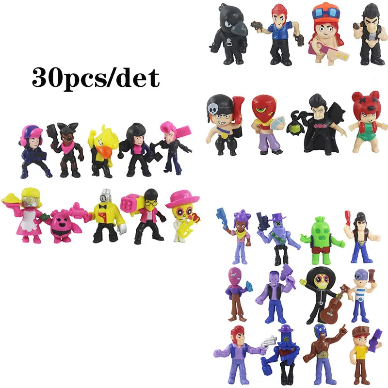 46pcs/set Brawl Action Figure Toys Star Hero Poco Shelly Nita Colt Jessie Brock Collectiable Block Model Toy For kids Gifts
