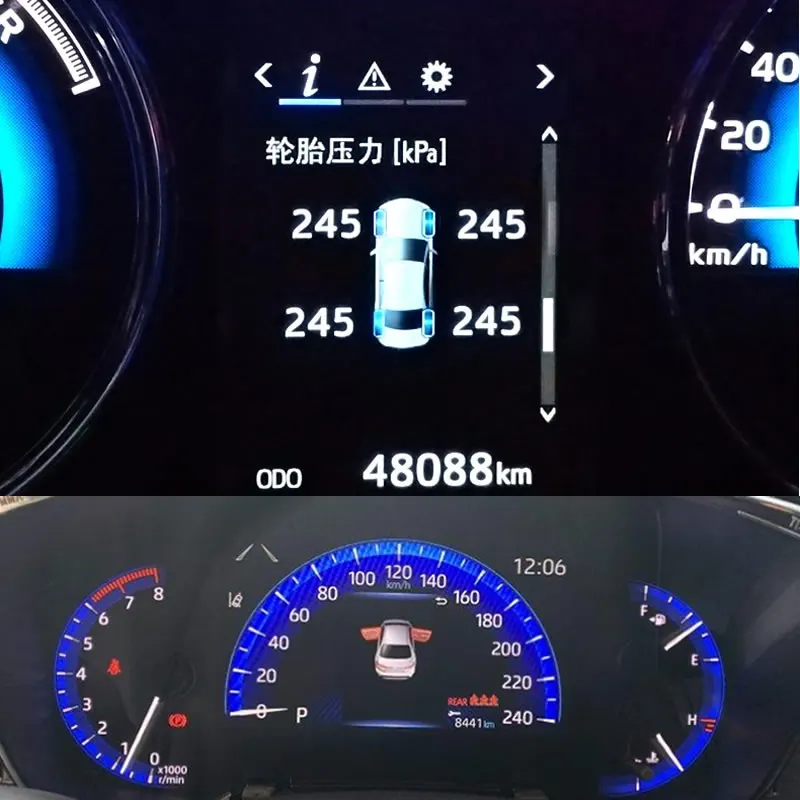 Tire Pressure Monitoring Car Tire Dashboard Display Tire Pressure