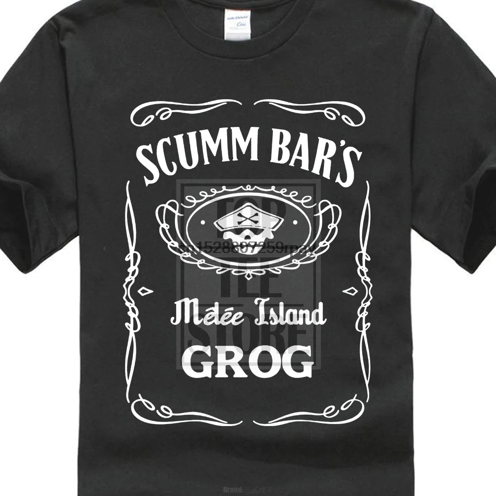 Интересные для печати летние Повседневное Scumm баров футболка с надписью Grog