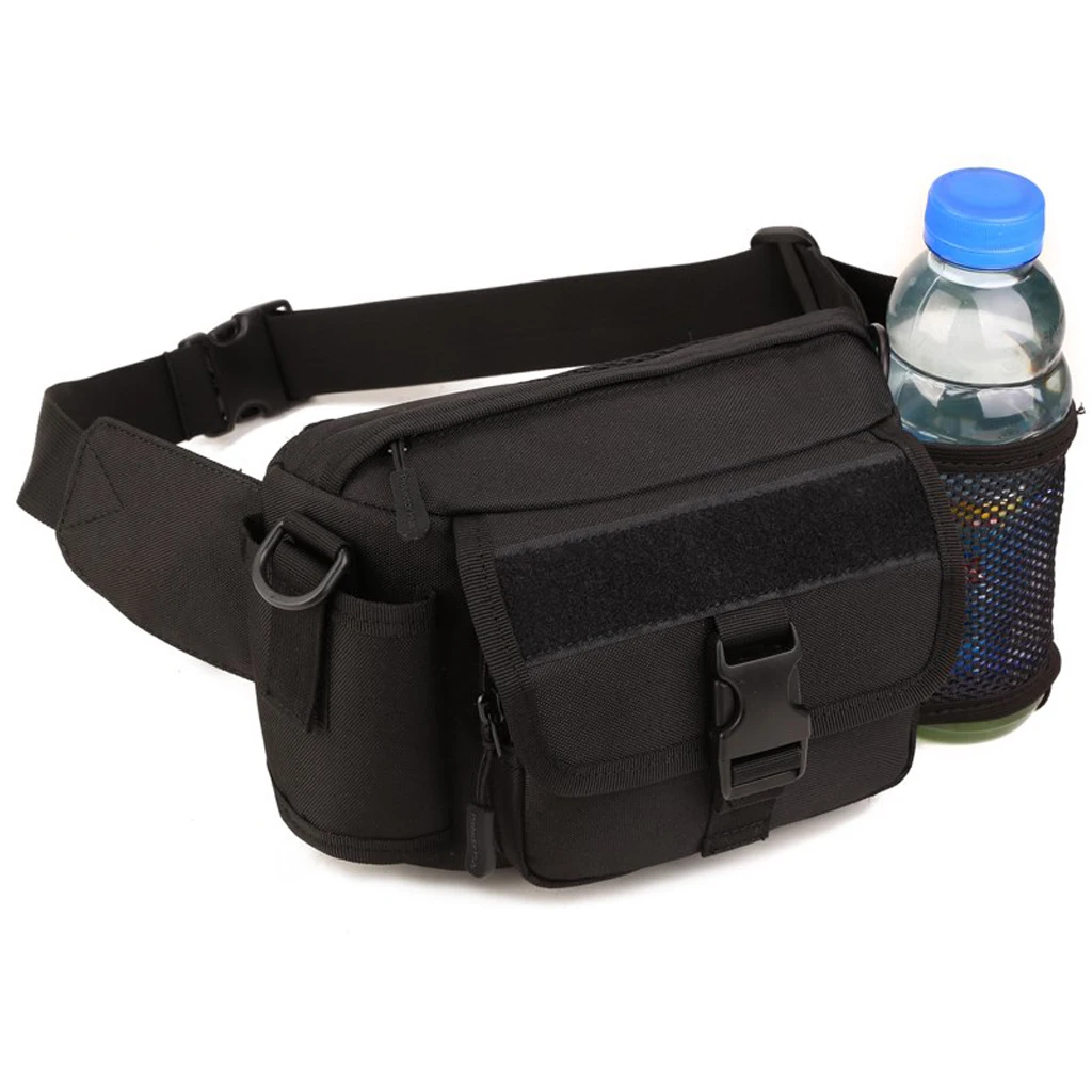 Tactical Outdoor Hiking Travel Water Bottle Belt Fanny Pack Waist Bag Bum Pouch for Camping Hiking Mountaineering Cycling Travel