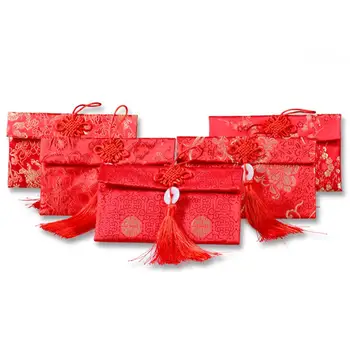 

2020 Phoenix Chinese Knoty Tassel Brocade Red Envelope Money Packet Children New Year Gift