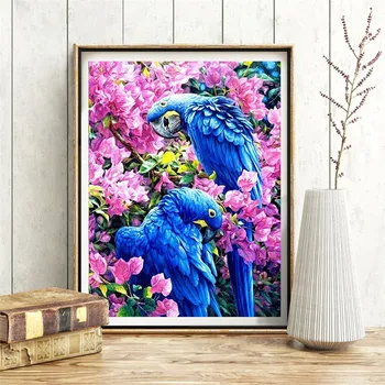 

5D DIY Diamond Painting Parrot Full Round Diamonds Embroidery Kits Animal Bird Decorations Home Art New Arrival
