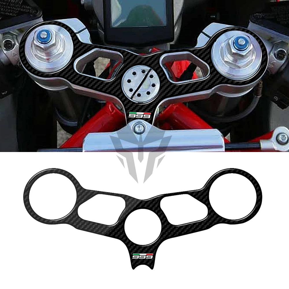 3D Carbon-look Upper Triple Yoke Protector Tank Pad Case for Ducati 999 Models