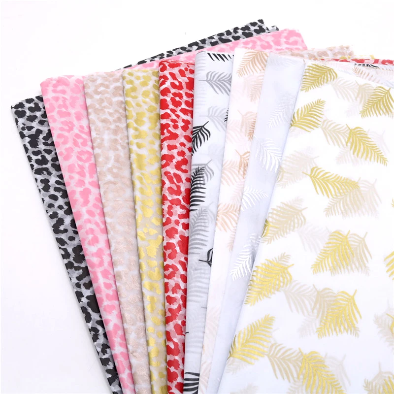 Leaves Gift Wrapping Paper 50*70 Cm DIY Handmade Craft Leopard Star Pattern Tissue Paper 10 Sheets/Bag Floral Packaging Material flower wrapping paper floral wrapping paper handmade craft paper handmade paper gift wrapping paper diy craft materials