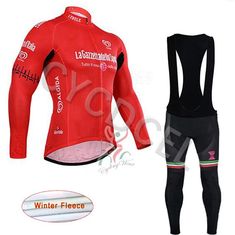 Ropa Ciclismo Tour de Italy велосипедная Джерси, зимний теплый флисовый Мужской комплект с длинным рукавом, одежда для спорта на открытом воздухе, велосипедная одежда, комбинезон - Цвет: NO.6