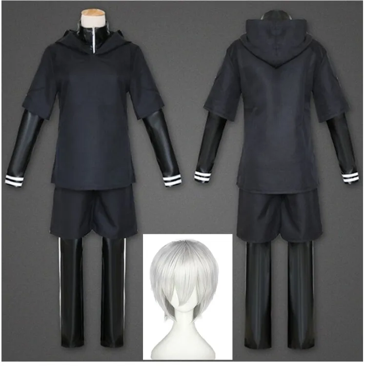 Японское аниме, японское вурдалак, костюмы для косплея Kaneki Ken, костюмы для косплея, худи, куртки, черная униформа для единоборств, полный комплект - Цвет: Слоновая кость