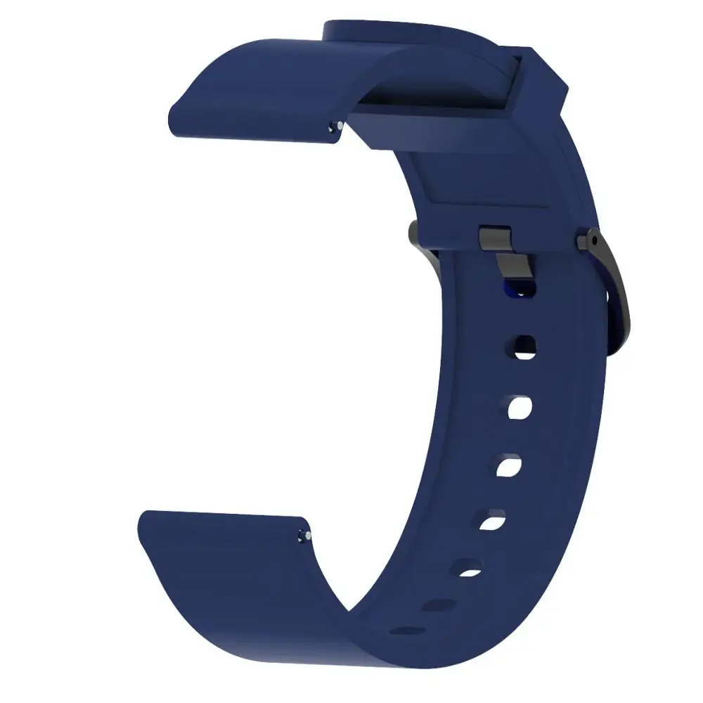 Silicone band For Xiaomi Huami Amazfit GTS GTR 42mm Bracelet for Huami Amazfit Bip Bit Pace Lite Wrist Strap 20mm Watchband - Цвет ремешка: Navy blue