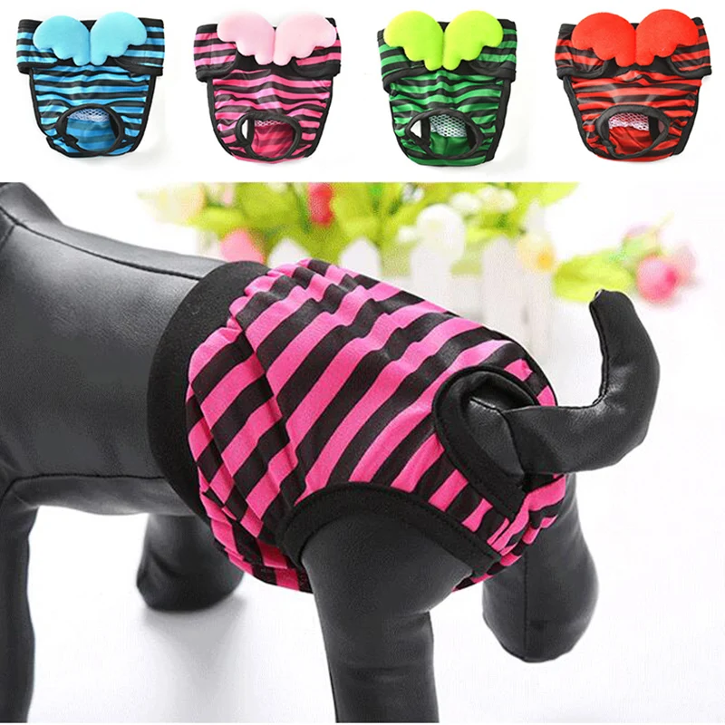 S XL Pet Dog Stripe Physiological Pants Washable Female Dog Panties