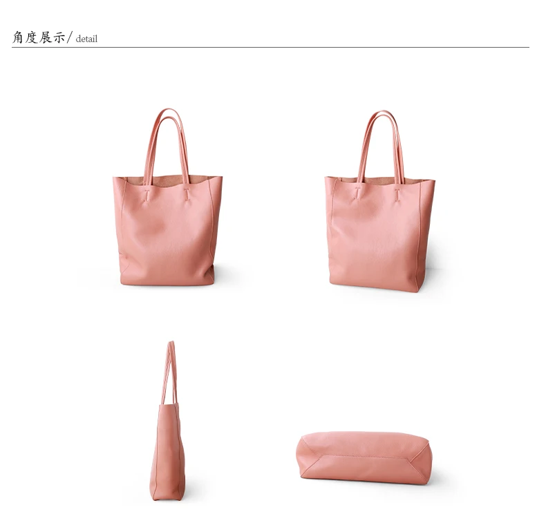 Женская Роскошная сумка, Повседневная Сумка-тоут, женская розовая модная сумка через плечо, женская сумка из натуральной воловьей кожи, сумки для покупок на плечо