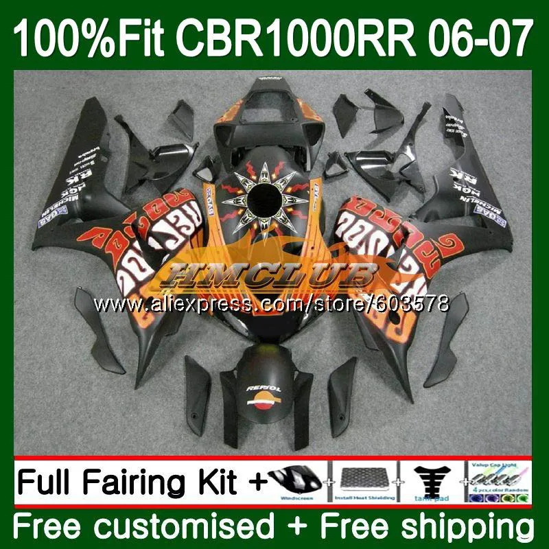 Литьевая форма для HONDA CBR 1000 RR CBR 1000RR 2006 2007 80CL. 64 тела CBR1000 RR CBR1000RR 06 07 OEM Обтекатели матовые Repsol - Цвет: No. 1