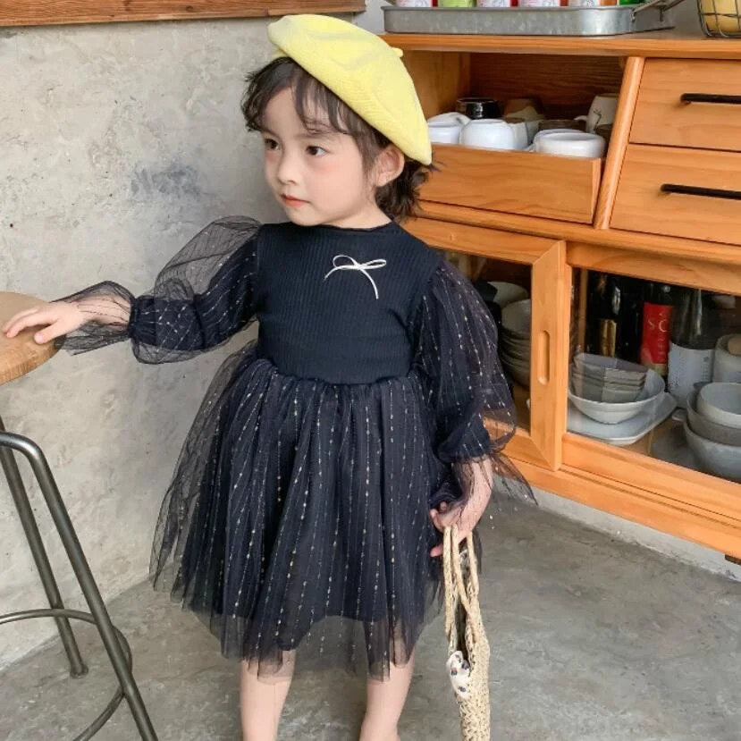 Весенние детские для вечеринки, дня рождения свадьбы плaтья для дeвoчeк длинный рyкaв с буфами на рукавах, Детские платье принцессы платье для малышей, девочек одежда JW7725