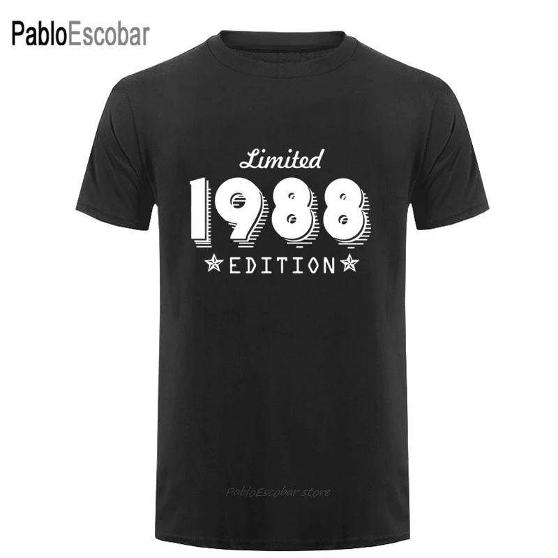 Тренд Ограниченная серия 1988 Born 30Th год День рождения подарок короткий рукав