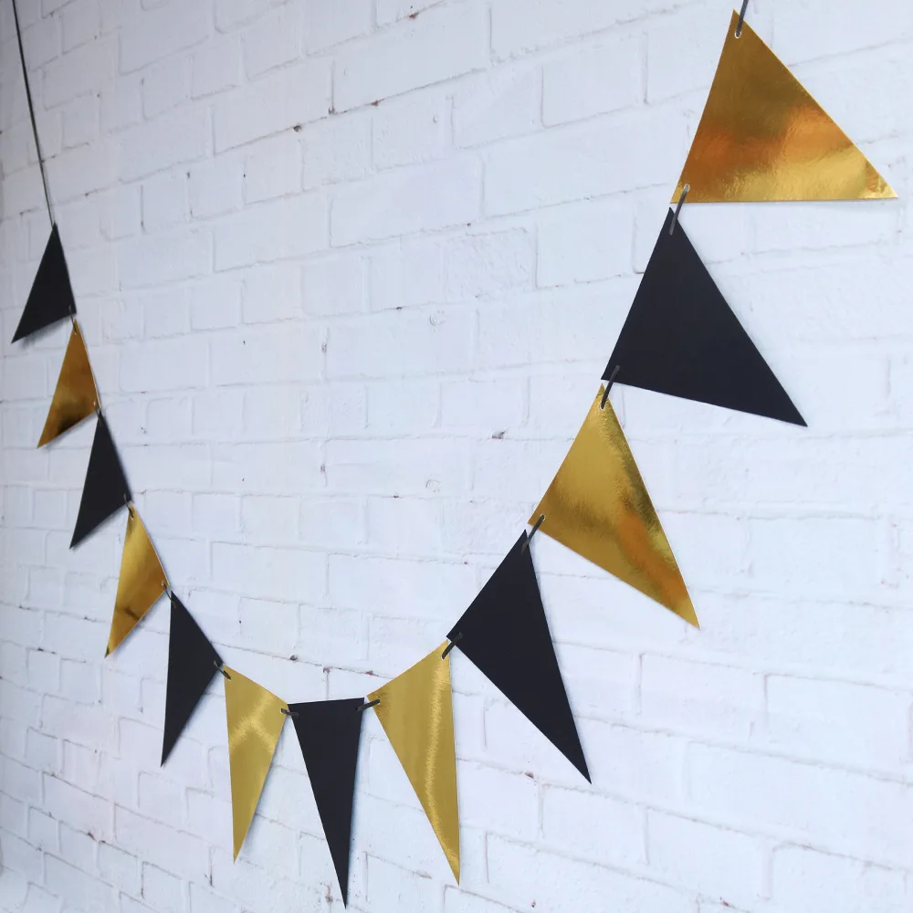 Party Decorations 5 Meters Paper Flags Banner Paper Garland Pennant for New Year Wedding Baby Shower Birthday Garden Tent Decorations