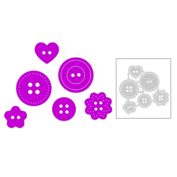 

2020 New Heart Round Flower Shape Buttons Embossing Metal Cutting Dies For Greeting Card Paper Cut Scrapbooking Making No Stamps