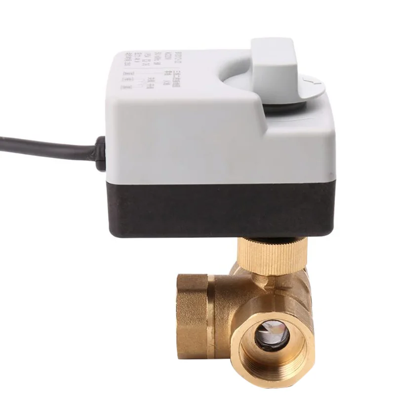 AC220V 3 Way 3 провода 2 управления моторизованный шаровой клапан электрический привод с ручным переключателем