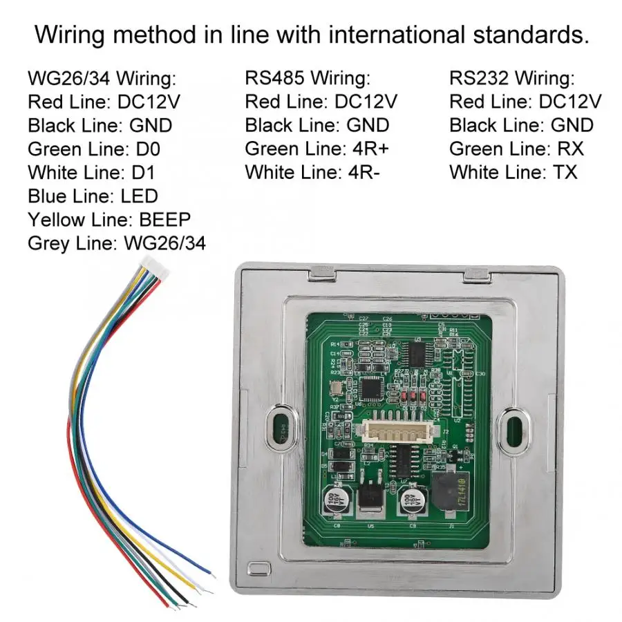 Ультратонкое водонепроницаемое считывающее устройство для бесконтактных карт Wiegand26/34 для домашнего офиса контроль доступа RFID система контроля доступа