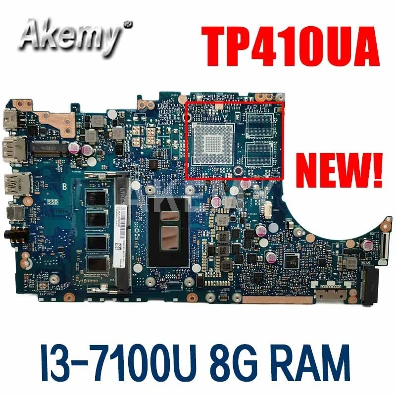 TP410UA TP410UAR Mainboard For ASUS VivoBook Flip 14 TP410UR TP410UF TP410U Laotop Motherboard W/ I3-7100U 8G RAM GMA | Компьютеры и