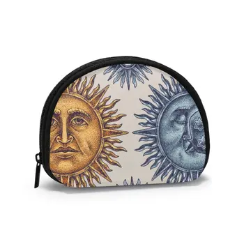 

Vintage Sun And Moon Classic Style Wallet Genuine Wallets Short Purse Card Holder Wallet Woman Fashion High Quality