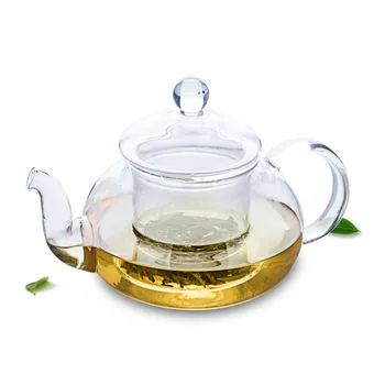 

1x 680ml Heat-Resisting Clear Glass Flower Teapot Water Coffee Tea Pot with infuser filter & Artistic Lid