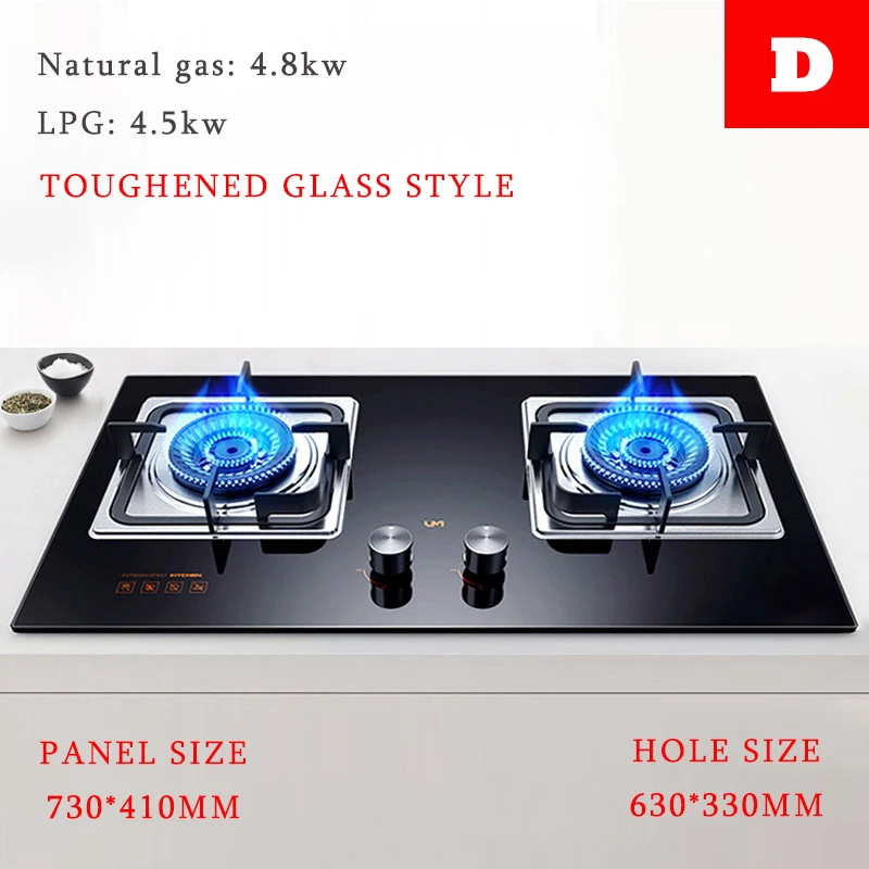 Household Gas Stove Stainless Steel/stalinite Hot Sell LPG/Natural gas Cooker Desktop and Embedded type Cooking Machine