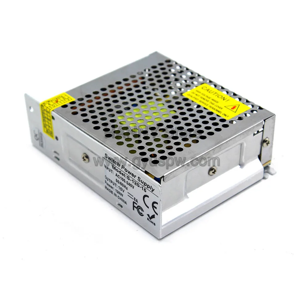 15V 8A 120W Импульсный блок питания драйвер 110v 220V AC DC15V SMPS для дисплей из светодиодной ленты свет CCTV