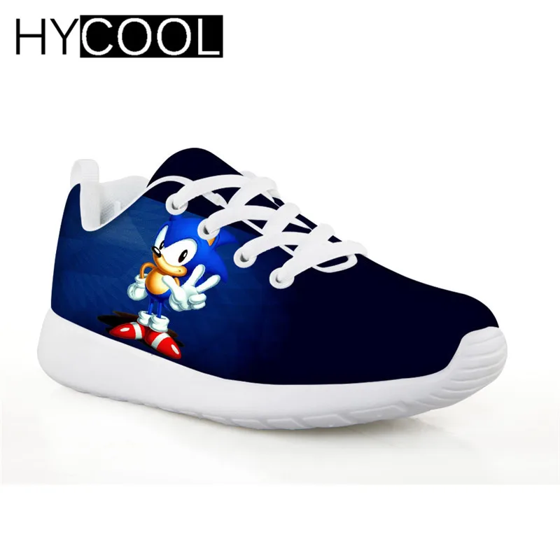HYCOOL/детская обувь для мальчиков; Sonic the hedgehog; кроссовки на плоской подошве; спортивная обувь для бега; Chaussure Enfant garcon fille - Цвет: YQ2791BN